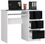 AKORD CLP A-6 Számítógépasztal Laminált Fehér-Fekete Magasfényű 90 cm (IP0PBIUPOLCZAR)