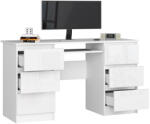 AKORD A-11 Számítógépes Íróasztal 6 Fiókos Magasfényű Fehér (IP0PBIUBIA-POL-BIAA11)