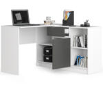 AKORD CLP B-17 Sarok Íróasztal és Komód Szett Fehér/Szürke (OP0LZESBIASZA)