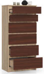 AKORD CLP 6-Fiókos Komód Sonoma Tölgy/Wenge Laminált OP0PK-6DABVEN001 (OP0PK-6DABVEN001)