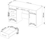 AKORD Ana Számítógépes Íróasztal Laminált Fehér-Szürke Kihúzható Billentyűzettartóval (IP0PANABIASZA)