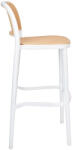 King Home Wicky Polipropilén Bárszék Rattan Hatású Fehér (KHM-KH010100246) - platinashop