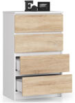 AKORD K60 Sonoma 4-Fiókos Komód Fehér/Tölgy (OP0LK-6BIASON004)