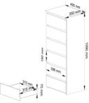 AKORD CL6 Keskeny Fiókos Komód Fehér Matt (OP0LCL6BIA001)