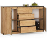AKORD CLP Craft Tölgy Komód 160 cm 4 Fiókos 2 Ajtós Matt (OP0LK-1CRA007)