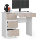 AKORD A-7 Számítógépasztal Laminált Fehér-Cappuccino Magasfényű 90 cm IP0PBIUCAPUPOLLEA (IP0PBIUCAPUPOLLEA)