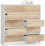 AKORD CLP K120 Komód Laminált Fehér-Sonoma 10 Fiókos (OP0LK-1BIASON013)