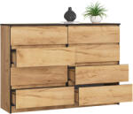 AKORD CLP K140 Craft Tölgy Komód 8 Fiókos (OP0LK-140SZ8-CRA)