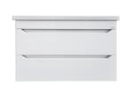 TMP cabinets Sharp 100 Fali Fürdőszobabútor - Sanovit Soft 13100 Porcelán Mosdóval, 101x45, 5 cm