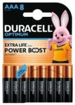 Duracell Elem, AAA mikro, 8 db, műanyagmentes, DURACELL Optimum (DUELAAA8OR) - papirdepo