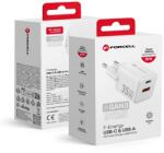 Forcell F-ENERGY Mini GaN III VT-35C utazó töltő 1 x Type C + 1x USB A csatlakozóval, PD QC4.0 35W fehér