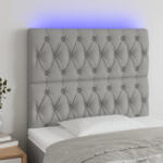 vidaXL világosszürke szövet LED-es fejtámla 90x7x118/128 cm (VD3122742)