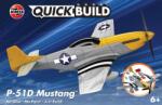 Airfix Model asamblat Airfix Militar : Avioane - QUICKBUILD P-51D Mustang - Asamblare fără lipici (AIRJ6016)