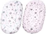Kidizi Set 2 Huse tip cearceaf cu elastic roata pentru baby nest Kidizi Galaxy Grey Mint, include zona centrala impermeabila (5949551908333)