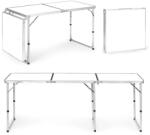 Összecsukható kempingasztal, fehér, 180×60 cm, állítható magasság (GB030-180 WHITE)