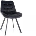 SIGNAL MEBLE Monti Velvet Fekete Bársony Étkezőszék Fém Vázzal (SIG-MONTIVCC)