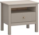 TEMPO KONDELA Noptieră, gri-maroniu Taupe/stejar craft auriu, KLIO 1S