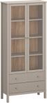 TEMPO KONDELA Vitrină, gri-maroniu Taupe / stejar craft auriu, KLIO 2W2S Comoda