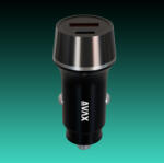 AVAX CC304B CARLY 38W Autós töltő USB-C (PD3.0)+USB-A (QC) , fekete (CC304B)