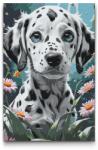  Festés számok szerint - Dalmata kölyökkutya Méret: 40x60cm, Keretezés: Keret nélkül (csak a vászon)