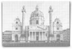  PontPöttyöző - Karlskirche, Bécs Méret: 40x60cm, Keretezés: Keret nélkül (csak a vászon), Szín: Zöld