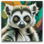  Gyémántszemes kirakó - Lemur tompa zöld árnyalatokban Méret: 50x50cm, Keretezés: Keret nélkül (csak a vászon), Gyémántok: Kerek