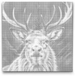  PontPöttyöző - Rénszarvas tompa zöld árnyalatokban Méret: 50x50cm, Keretezés: Keret nélkül (csak a vászon), Szín: Zöld