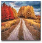  Gyémántszemes kirakó - Őszi mezőút Méret: 50x50cm, Keretezés: Műanyagtáblával, Gyémántok: Kerek