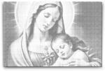  PontPöttyöző - Szűz Mária a kis Jézussal Méret: 40x60cm, Keretezés: Keret nélkül (csak a vászon), Szín: Kék