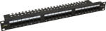 Pulsar RP-U24V5 19 patch panel, 24 port, cat5e, árnyékolatlan, tehermentesítővel, 90 fokos modulok