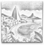  PontPöttyöző - Rio De Janeiro 2 Méret: 50x50cm, Keretezés: Kerek keret, Szín: Piros