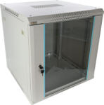 Pulsar RWA1266-G 19 12U 600x600 fali rack szekrény, lapraszerelt, szürke, könnyített kialakítás