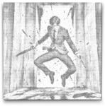  PontPöttyöző - Sötét bérgyilkos Méret: 50x50cm, Keretezés: Kerek keret, Szín: Fekete