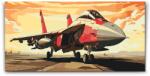  Festés számok szerint - Vörös vadászgép Méret: 40x80cm, Keretezés: Műanyagtáblával