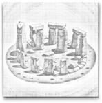  PontPöttyöző - Stonehenge 2 Méret: 50x50cm, Keretezés: Kerek keret, Szín: Fekete