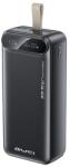Awei PA-12 vésztöltő 2 USB+Type-C aljzat (30000mAh, 22.5W, PD gyorstöltő, LED kijelző) FEKETE (PA-12) - bluedigital
