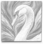  PontPöttyöző - Hattyú tompa zöld árnyalatokban Méret: 50x50cm, Keretezés: Műanyagtáblával, Szín: Kék