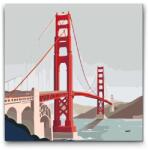  Festés számok szerint - Golden Gate híd Méret: 50x50cm, Keretezés: Kerek keret