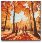  Gyémántszemes kirakó - Család az erdőben Méret: 50x50cm, Keretezés: Keret nélkül (csak a vászon), Gyémántok: Kerek