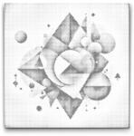  PontPöttyöző - Finom szimfónia formák és visszhangok 2 Méret: 50x50cm, Keretezés: Kartonlemezen, Szín: Piros