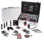 ZmileCosmetics Trusa de Machiaj, 51 de piese, fard de pleoape, ruj, blush, lac unghii, creion buze, creion ochi + geanta aluminiu argintiu BriConti, Everybody's Darling, (SCHMINK2011-2)