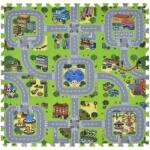 Fluxshop Covoras Puzzle "City" cu 9 piese, spuma EVA, protectie impotriva alunecarii, frigului, 90 cm x 90 cm (FLX-836304)