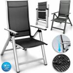 Tillvex Set 2 scaune sezlong Tillvex, pliabile, reglabile 6 niveluri, rezistenta UV, 59 x 63 x 113 cm, capacitate 120 kg, gri (1310-006)