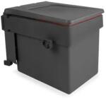 Emuca Cos gunoi incorporabil cu capac automat 15L, gri antracit (8199123) Cos de gunoi