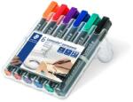 STAEDTLER Alkoholos marker készlet, 2 mm, kúpos, STAEDTLER Lumocolor® 352, 6 különböző szín