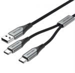 Vention USB-A/M - 2*USB-C/M kábel 3A 0.5m (CQOHD) (CQOHD)