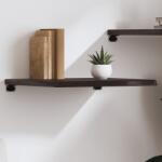  Sötétbarna kezelt tömör tölgyfa fali polc 60x50x(2-4) cm (295941)
