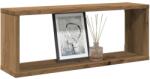  6 db kézműves tölgy színű szerelt fa fali kockapolc 60x15x23 cm (285566)