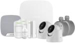 Ajax Systems Sistem alarma wireless si camere IP Dome Ajax CCTV Intrusion Security, 2 camere, 5 MP, 2.8 mm, IR 35 m, microfon, slot card, detectie obiecte prin AI, pet immunity, 868 MHz, buton de panica (AJAX-CCTV