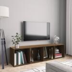  Barna tölgy színű szerelt fa könyv-/tv-szekrény 143x30x36 cm (74036)